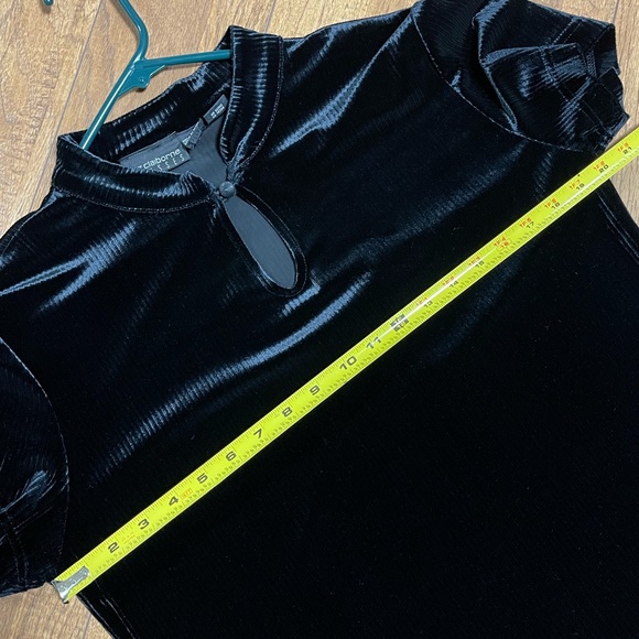 90s Liz Claiborne Dresses Black Ribbed Velour Dress Large - Picture 13 of 13